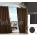 BROWN 2-Piece Outdoor Thermal Blackout Grommet Patio Curtain Panels Set, Two (2) Panels 35" x 84" Each (K68)   
